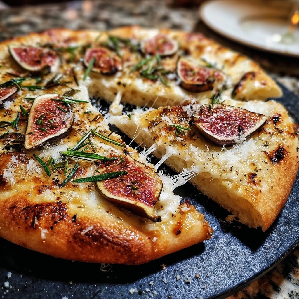 Pizza mit Feigen, Honig und Rosmarin