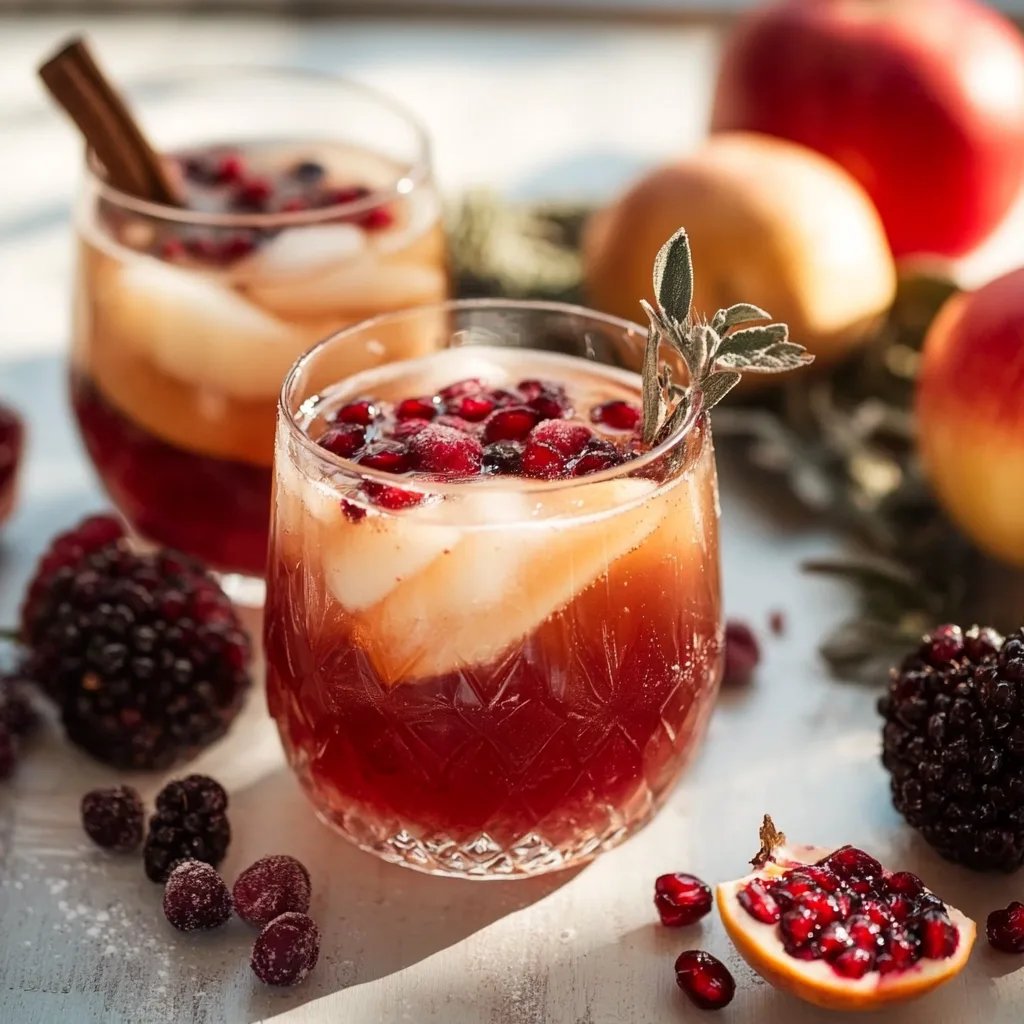 Alkoholfreier Punsch mit Apfel, Brombeere & Granatapfel