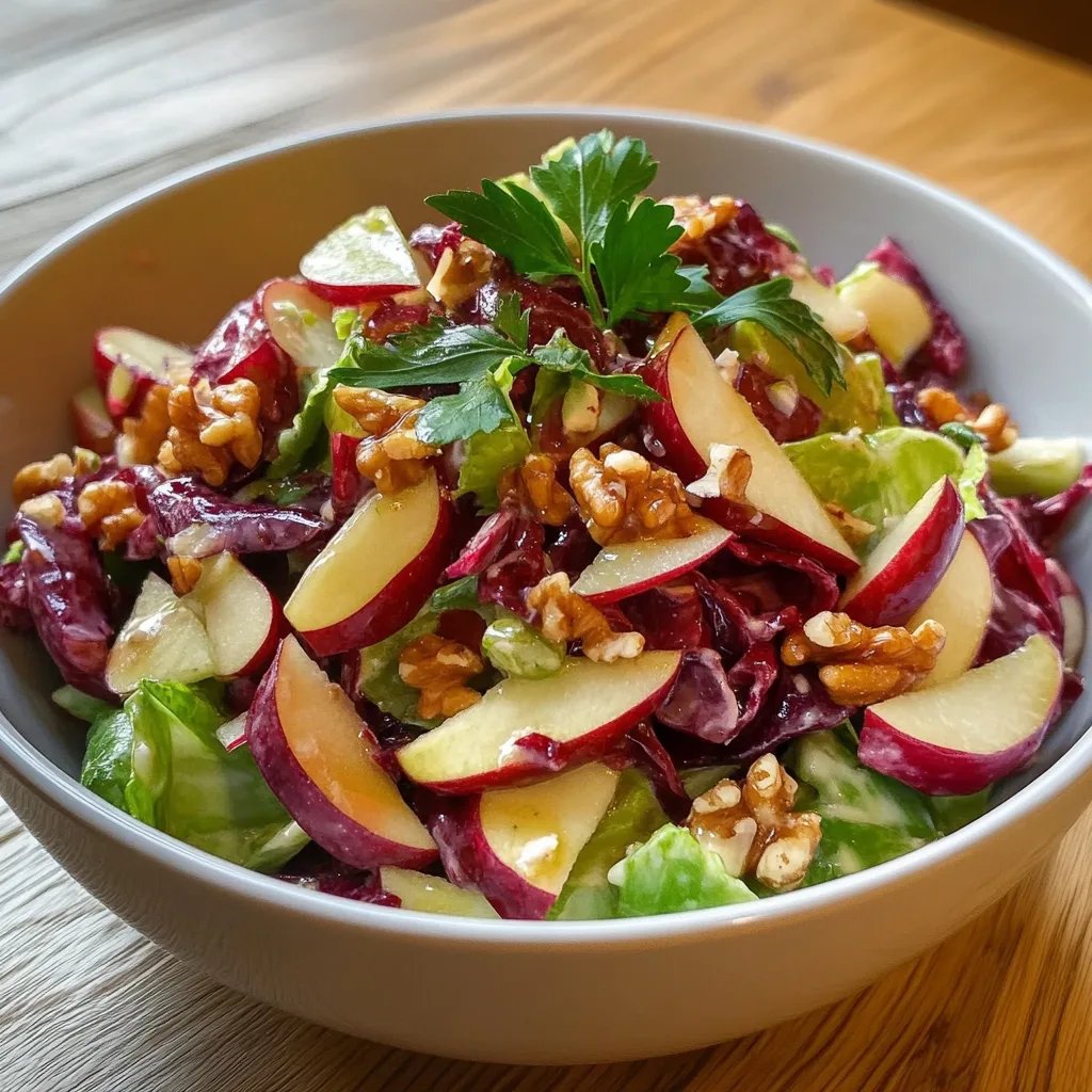 Rotkohlsalat mit Apfel und Walnüssen