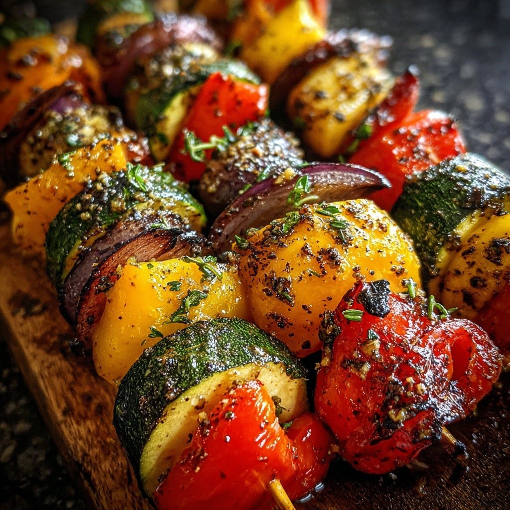 Grillgemüse Spieße Mit Paprika Und Zucchini