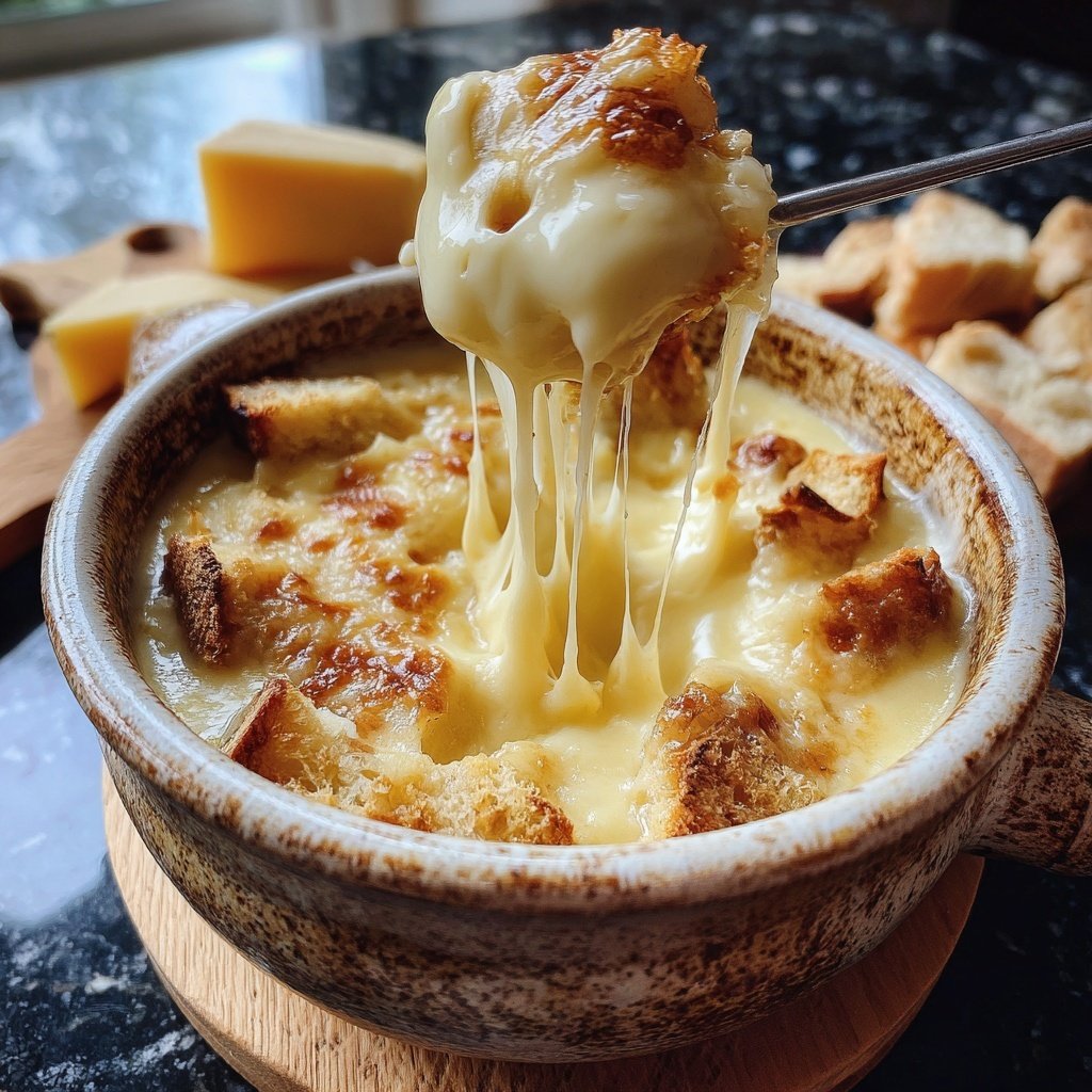 Fondue mit Gruyère und Emmentaler