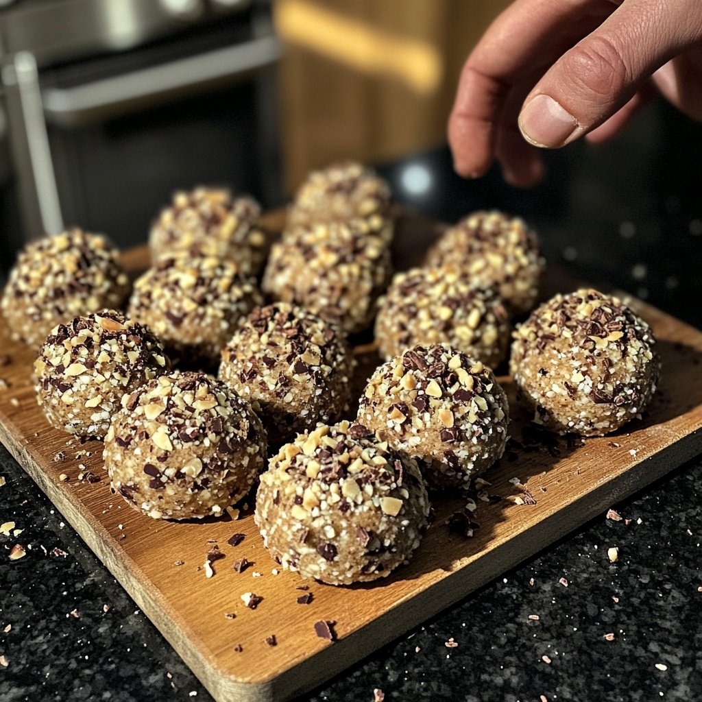 Protein Bällchen mit Kakao Nibs