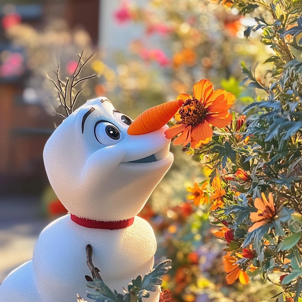 Olaf schnüffelnde Blume